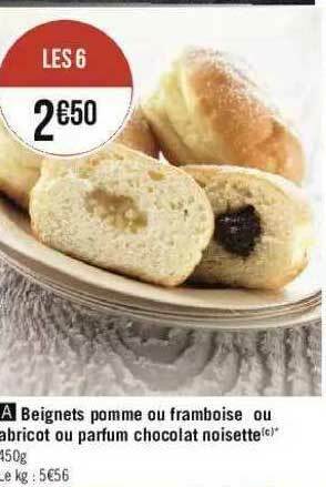Géant Casino Beignets Pomme Ou Framboise Ou Abricot Ou Parfum Chocolat Noisette offre
