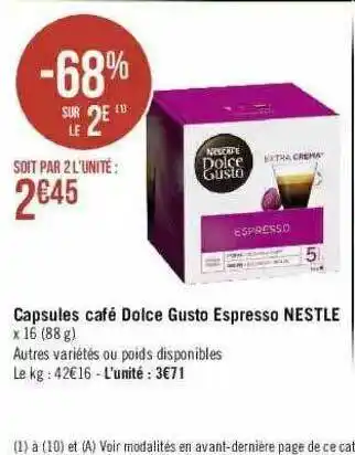 Capsules Café Dolce Gusto Espresso Nestlé
