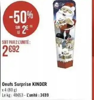 Géant Casino Oeufs Surprise Kinder offre