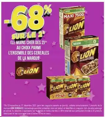 Géant Casino Céréales De La Marque Lion offre