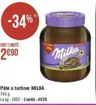 Géant Casino Pâte à Tartiner Milka offre