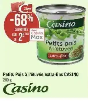 Géant Casino Petits Pois à L'étuvée Extra-fins Casino offre