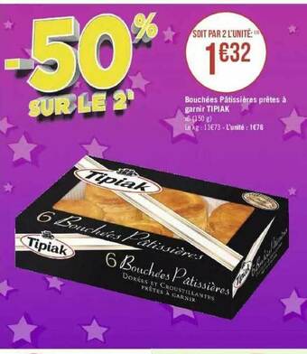 Géant Casino Bouchées Pâtissières Prêtes à Garnir Tipiak offre