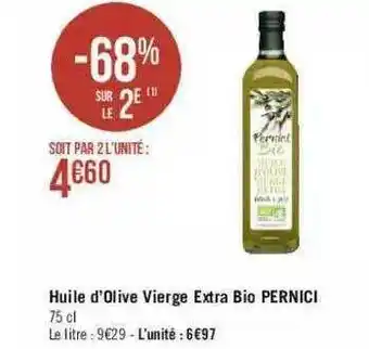 Géant Casino Huile D'olive Vierge Extra Bio Pernici offre