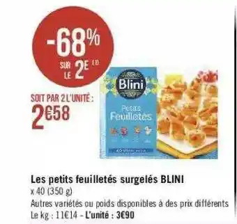 Géant Casino Les Petits Feuilletés Surgelés Blini offre