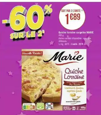 Quiche Lorraine Surgelée Marie