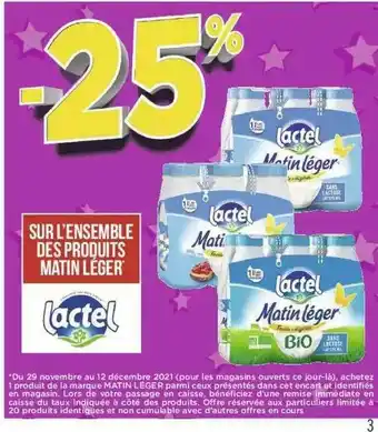 Géant Casino Produits Matin Léger Lactel offre