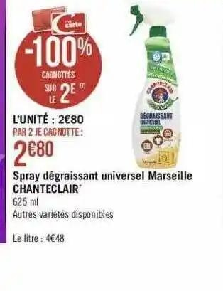 Géant Casino Spray Dégraissant Universel Marseille Chanteclair offre