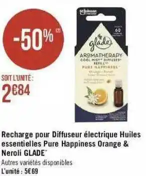 Géant Casino Recharge Pour Diffuseur électrique Huiles Essentielles Pure Happiness Orange & Neroli Glade offre