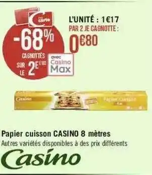 Géant Casino Papier Cuisson Casino 8 Mètres offre