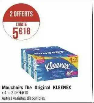 Géant Casino Mouchoirs The Original Kleenex offre