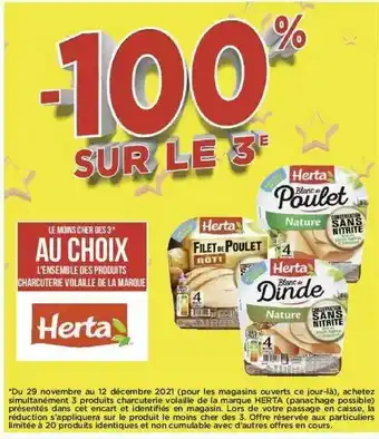 Géant Casino Produits Charcuterie Volaille De La Marque Herta offre