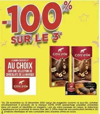 Géant Casino Chocolats De La Marque Côte D'or offre