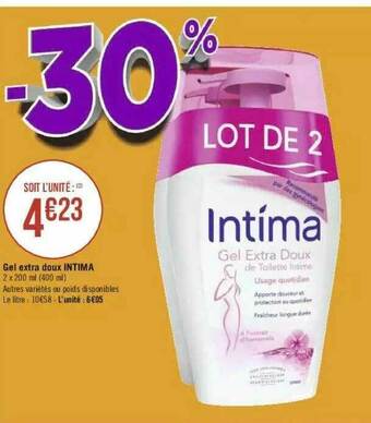 Géant Casino Gel Extra Doux Intima offre
