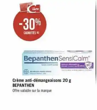 Géant Casino Crème Anti-démangeaisons 20 G Bepanthen offre
