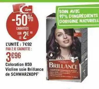 Géant Casino Coloration 859 Violine Soie Brillance De Schwarzkopf offre