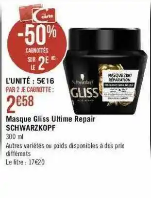 Masque Gliss Ultime Repair Schwarzkopf