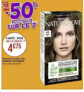 Géant Casino Coloration 6 Châtain Clair Keranove Naturanove offre