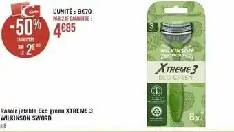 Géant Casino Rasoir Jetable éco Green Xtreme 3 Wilkinson Sword offre