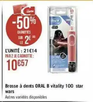 Géant Casino Brosse à Dents Oral B Vitality 100 Star Wars offre
