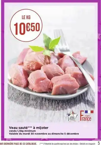 Géant Casino Veau Sauté à Mijoter offre
