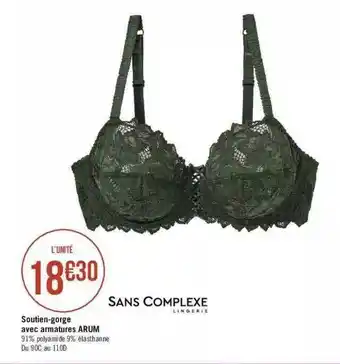 Géant Casino Soutien-gorge Avec Armatures Arum Sans Complexe offre