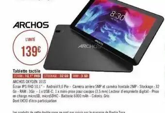 Géant Casino Tablette Tactile Archos Oxygen 101s offre