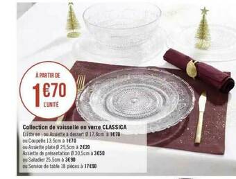 Géant Casino Collection De Vaisselle En Verre Classica offre