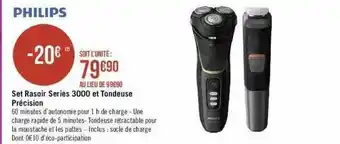 Géant Casino Set Rasoir Séries 3000 Et Tondeuse Précision Philips offre