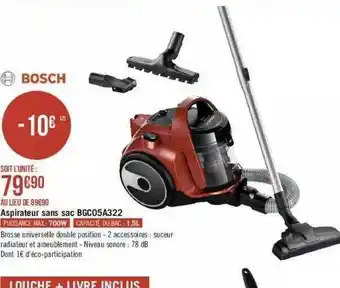 Géant Casino Aspirateur Sans Sac Bgc05a322 offre