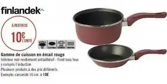 Gamme De Cuisson En émail Rouge Finlandek^