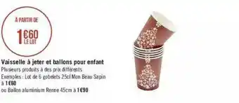 Géant Casino Vaisselle à Jeter Et Ballons Pour Enfant offre