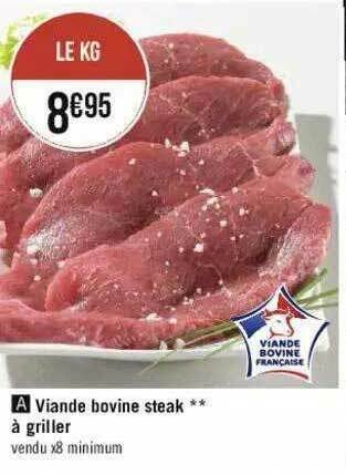 Viande Bovine Steak à Griller