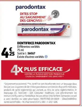 Dentifrice parodontax