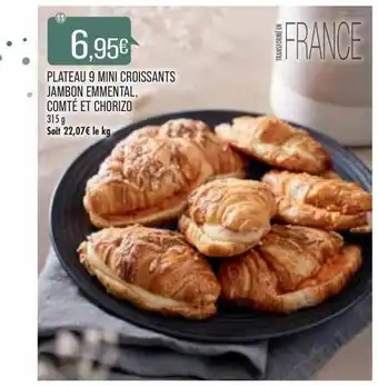 Match Plateau 9 Mini Croissants Jambon Emmental, Comté Et Chorizo offre