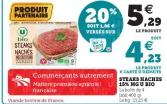 Steaks Haches 15% MG U Bio