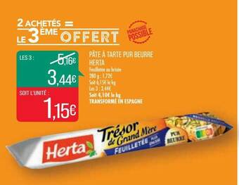 Match Pâte à Tarte Pur Beurre Herta offre