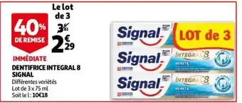 Auchan Dentifrice integral 8 Signal offre