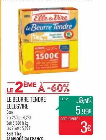 Match Le Beurre Tendre Elle & Vire offre