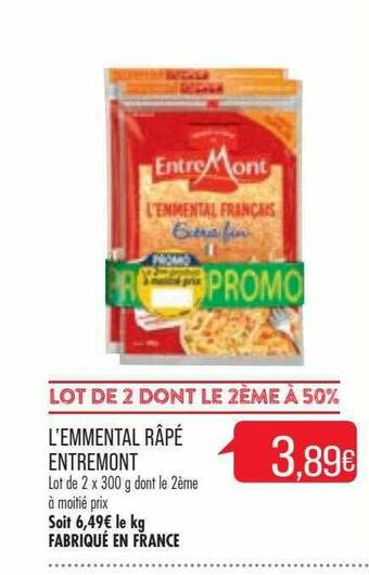 Match L'emmental Râpé Entremont offre
