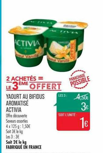 Match Yaourt Au Bifidus Aromatisé Activia offre