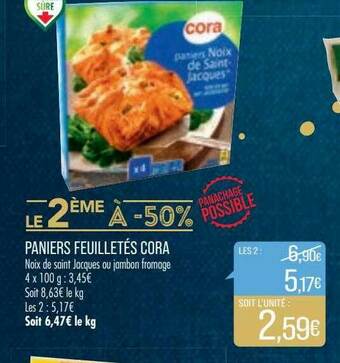 Match Paniers Feuilletés Cora offre