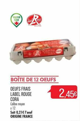 Match Oeufs Frais Label Rouge Cora offre
