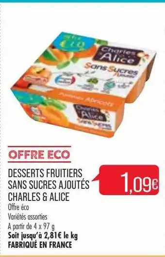 Dessert Fruitiers Sans Sures Ajoutés Charles & Alice