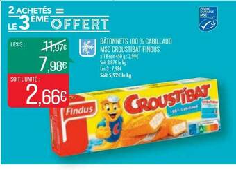 Match Bâtonnets 100% Cabillaud Msc Croustibat Findus offre