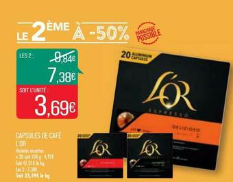 Match Capsules De Café L'or offre
