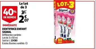 Auchan Dentifrice enfant Signal` offre