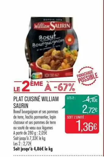 Match Plat Cuisiné William Saurein offre