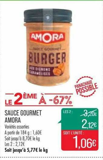 Match Sauce Gourmet Amora offre