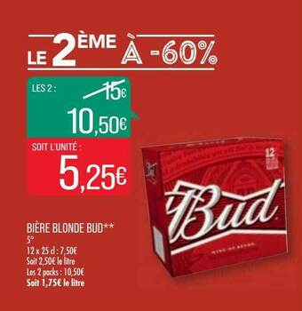 Match Bière Blonde Bud offre